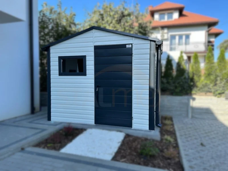 Záhradný domček 3x2 m RAL 9010 Biela / RAL 7016 Antracit | Filc a Odkvapy | Zosilnená konštrukcia