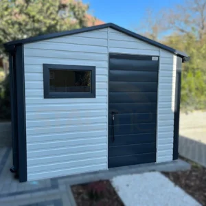 Záhradný domček 3x2 m RAL 9010 Biela / RAL 7016 Antracit | Filc a Odkvapy | Zosilnená konštrukcia
