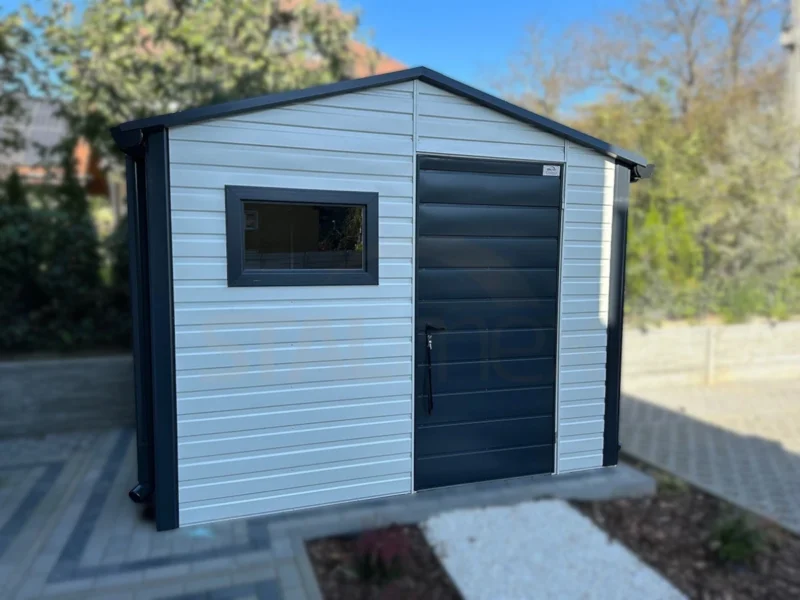 Záhradný domček 3x2 m RAL 9010 Biela / RAL 7016 Antracit | Filc a Odkvapy | Zosilnená konštrukcia