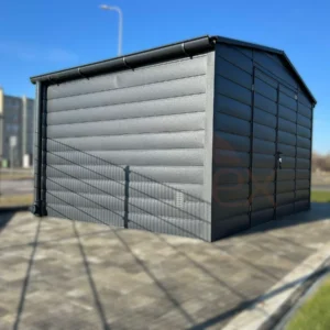 Záhradný domček 4x3 m BTX 7016 Antracit Mat | Široký panel | Odkvapy a Výklopné okno | Zosilnená konštrukcia