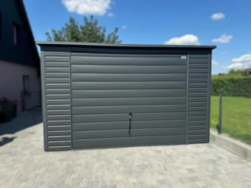 Plechová garáž 4x6m BTX 7016 Antracit Mat | Jednotný panel T7 | Vjazd 2,10 m | Filc | Zosilnená konštrukcia