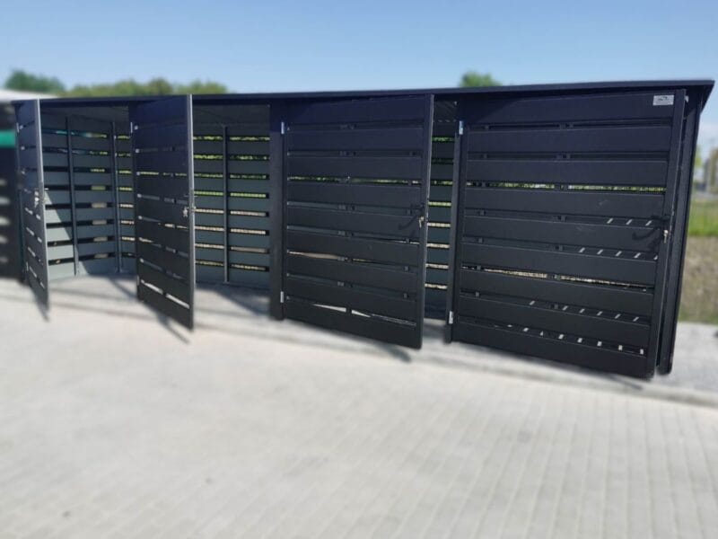Modulárny prístrešok na popolnice 4-miestny 4x BOX 1 (4x 1100l) RAL 7016 Antracit