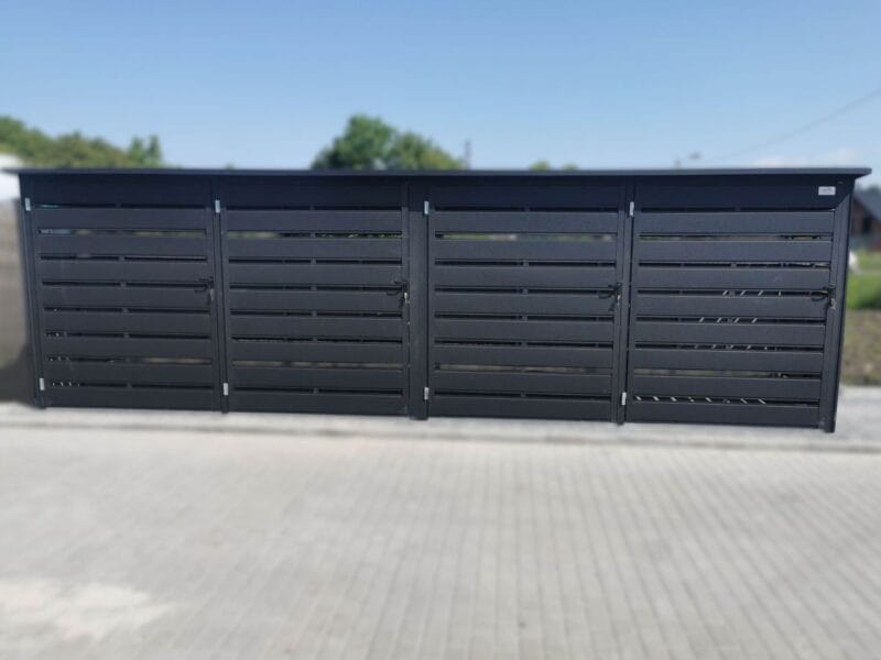 Modulárny prístrešok na popolnice 4-miestny 4x BOX 1 (4x 1100l) RAL 7016 Antracit