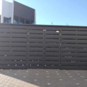 Prémiový prístrešok na popolnice 5,00 x 5,00 m (25 m²) RAL 7016 Antracit Lamely