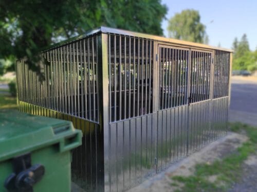 Priemyselný prístrešok na popolnice 4,00 x 2,50 m Pozink (Profily/Trapéz T7)