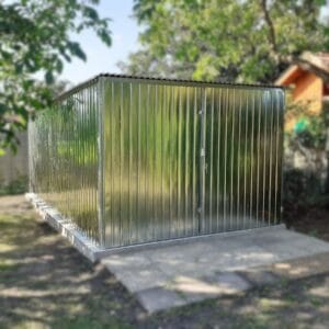 Plechová garáž 3x5m Pozink | Klasický zvislý trapéz T7