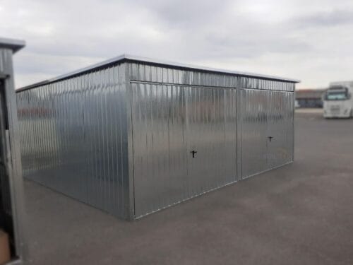 Plechová dvojgaráž 6x5m Pozink | 2 státia | Kovanie | Zvýšená 2,30m