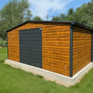 Záhradný domček 5x3 m Zlatý dub / RAL 7016 Antracit | Bez okien | Odkvapy | Zosilnená konštrukcia