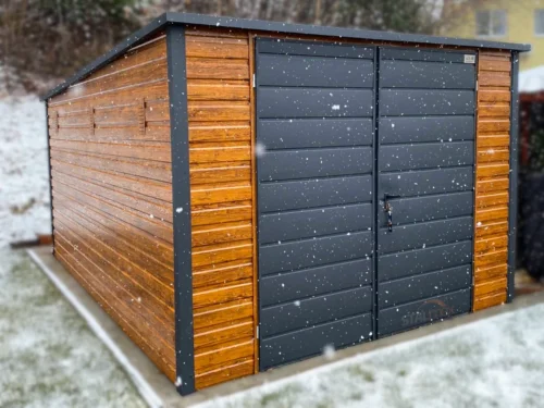 Záhradný domček 3x5 m Zlatý dub / RAL 7016 Antracit | 6x Ventilácia a Odkvapy | Zosilnená konštrukcia