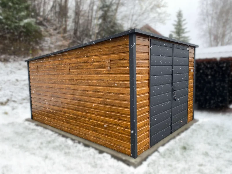Záhradný domček 3x5 m Zlatý dub / RAL 7016 Antracit | 6x Ventilácia a Odkvapy | Zosilnená konštrukcia