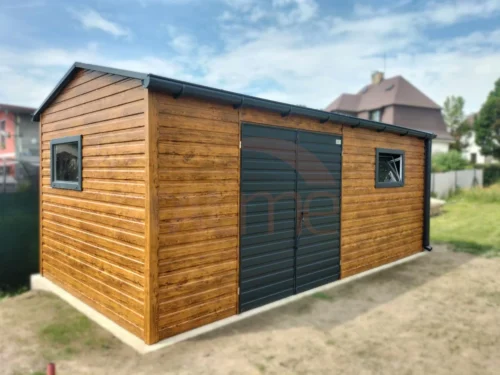 Záhradný domček 6x2,5 m Zlatý dub / RAL 7016 Antracit | Zvýšený 2,60 m | Zosilnená konštrukcia