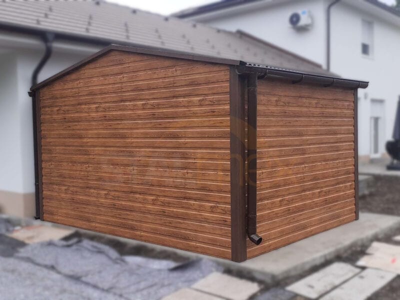 Záhradný domček 4x2,5 m Zlatý dub / Orech | Široké dvere 3m | Zosilnená konštrukcia