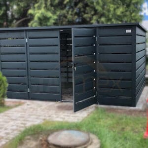 Prémiový prístrešok na popolnice 4,00 x 3,00 m (12 m²) RAL 7016 Antracit Lamely