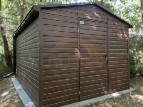 Záhradný domček 3x4 m Orech dekor dreva | Odkvapy | Zosilnená konštrukcia