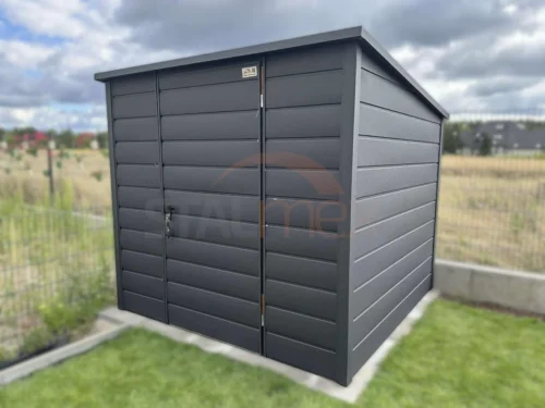 Moderný záhradný domček 2,3x2,3 m RAL 7016 Antracit Mat | Široký panel | Zosilnená konštrukcia