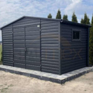 D136_1ps Moderný záhradný domček 4x2,5 m BTX 7016 Antracit Mat | Odkvapy a Okno | Zosilnená konštrukcia