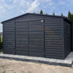 D136_2ps Moderný záhradný domček 4x2,5 m BTX 7016 Antracit Mat | Odkvapy a Okno | Zosilnená konštrukcia