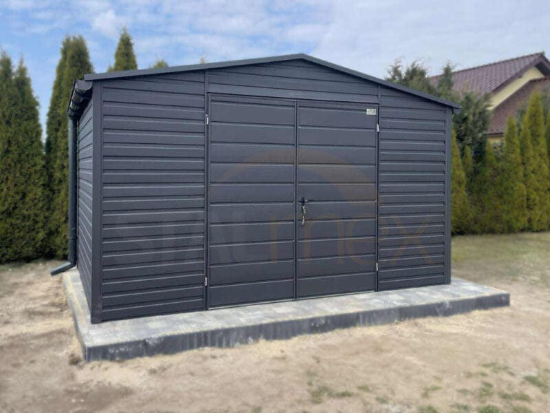 D136_3ps Moderný záhradný domček 4x2,5 m BTX 7016 Antracit Mat | Odkvapy a Okno | Zosilnená konštrukcia