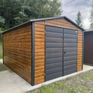 Záhradný domček 3x4 m Zlatý dub / RAL 7016 Antracit Mat | Dvere 2,00 m | Zosilnená konštrukcia