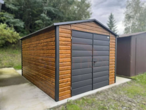 Záhradný domček 3x4 m Zlatý dub / RAL 7016 Antracit Mat | Dvere 2,00 m | Zosilnená konštrukcia
