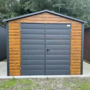 Záhradný domček 3x4 m Zlatý dub / RAL 7016 Antracit Mat | Dvere 2,00 m | Zosilnená konštrukcia
