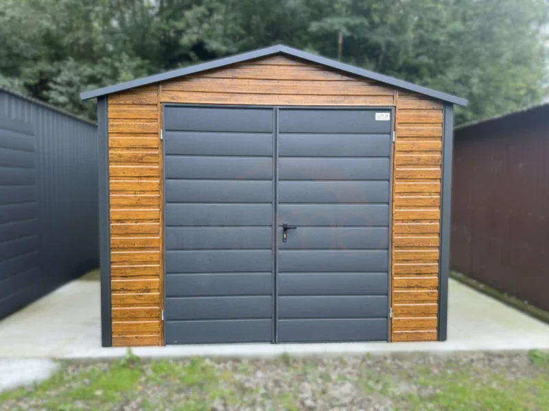 Záhradný domček 3x4 m Zlatý dub / RAL 7016 Antracit Mat | Dvere 2,00 m | Zosilnená konštrukcia