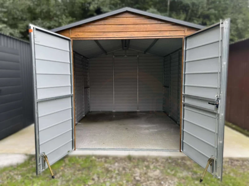 Záhradný domček 3x4 m Zlatý dub / RAL 7016 Antracit Mat | Dvere 2,00 m | Zosilnená konštrukcia