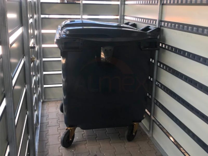Modulárny prístrešok na popolnice 3-miestny 3x BOX 1 (3x 1100l) RAL 7016 Antracit Lamely