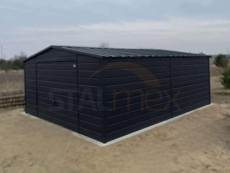 Plechová garáž 5x6m BTX 7016 Antracit Mat | Výklopná brána | Široký panel | Zosilnená konštrukcia