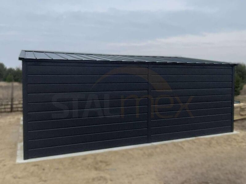 Plechová garáž 5x6m BTX 7016 Antracit Mat | Výklopná brána | Široký panel | Zosilnená konštrukcia