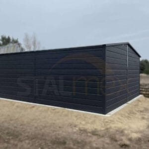 Plechová garáž 5x6m BTX 7016 Antracit Mat | Výklopná brána | Široký panel | Zosilnená konštrukcia
