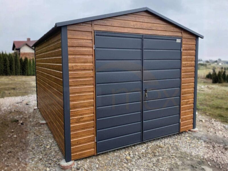 Záhradný domček 3x4 m Zlatý dub / RAL 7016 Antracit Mat | Dvere 2,00m | Zosilnená konštrukcia