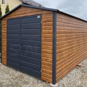 Záhradný domček 3x4 m Zlatý dub / RAL 7016 Antracit Mat | Dvere 2,00m | Zosilnená konštrukcia