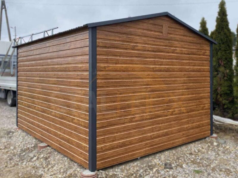 Záhradný domček 3x4 m Zlatý dub / RAL 7016 Antracit Mat | Dvere 2,00m | Zosilnená konštrukcia