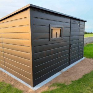 Záhradný domček 4×2,80 m BTX 7016 Antracit Mat | Okno a Odkvapy | Filc | Zosilnená konštrukcia